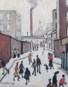§ § Laurence Stephen Lowry R.A. (English, 1887-1976) 'Street scene'offset lithographsigned in pencil