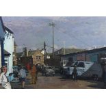 § § Ken Howard OBE, RA, RWS, RWA, ROI, PPNEAC (British, 1932-2022) Northern Irish street sceneoil on