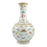 A Chinese famille rose ‘butterfly’ vase, Guangxu mark, finely painted with scattered butterflies,