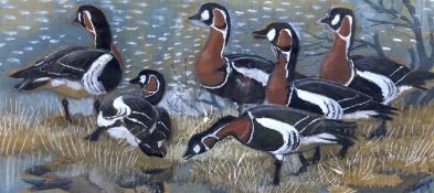 § § Charles Frederick Tunnicliffe (English, 1901-1979) Geese on the shorelinewatercolour