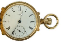 A late 19th/early 20th century American 14k gold Waltham hunter pocket watch, by William Ellery,