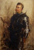 John Pettie R.A., H.R.S.A. (Scottish, 1839-1893) Study of a figure wearing armouroil on