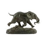 Antoine-Louis Barye (1795-1875). An animalier bronze model 'Elephant du Senegal', signed in the