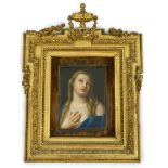 A KPM Berlin porcelain plaque of the Penitent Magdalene, after Pietro Rotari, late 19th century,