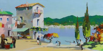§ § Cecil Rochfort D'Oyly John (English, 1906-1993) 'Along the Spanish Riviera, near Benidorm'oil on
