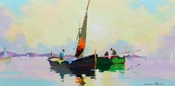 § § Cecil Rochfort D'Oyly John (English, 1906-1993) 'Dawn fishermen off French coast near St.