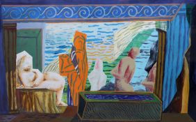 Tim Jones (b.1962) Design for a mural for a swimming bathswatercolour and gouachesigned in pencil