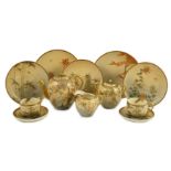 A Japanese Satsuma pottery teaset, signed Tashiro, early 20th century, each piece decorated with