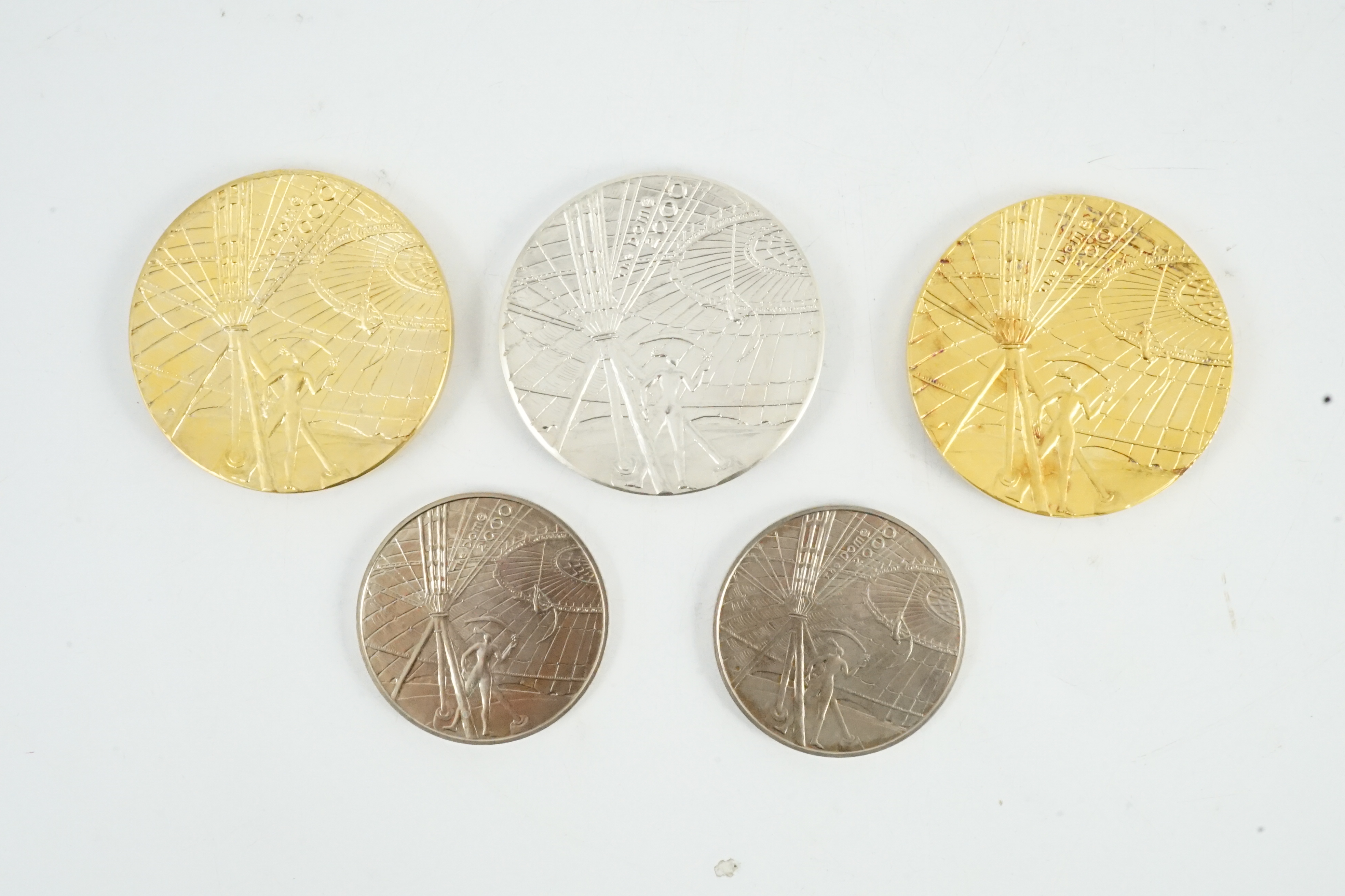 Jacqueline Stieger (b.1936) for Royal Mint, two prototype silver-gilt (Millennium) Dome medals, - Image 6 of 6
