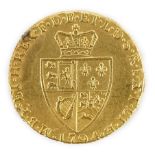 A George III gold spade guinea, 1794 (ex mounted)***CONDITION REPORT***PLEASE NOTE:- Prospective