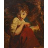 After Sir Joshua Reynolds P.R.A. (British, 1723-1792) Girl with a birdoil on mahogany panel30.5 x