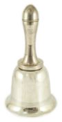An Asprey & Co silver plated novelty 'Bell' cocktail shaker, circa 1930, with 'prov patent'