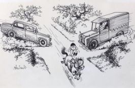 § § Norman Thelwell (English, 1923-2004) 'The New Forest Pony: Due an abundance of traffic in the