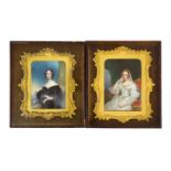 Sir William John Newton (British, 1785-1869) Miniatures of Mrs Cardwell & Mrs Rainypair of