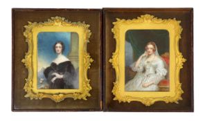 Sir William John Newton (British, 1785-1869) Miniatures of Mrs Cardwell & Mrs Rainypair of