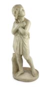 Manner of Luigi Bienaimé (Italian, 1795-1878). An Italian carved white marble figure of a youth