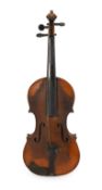 An Italian violin, 2nd half 19th century, with medium colour to the two-piece back sides and neck,