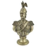 After Theodore Dietrich. A late 19th century Russian 84 zolotnik silver bust of Nicholas I, in the