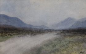 William Percy French (Irish, 1854-1920) Moorland pathwatercolourinitialled in ink16.5 x 26.5cm***