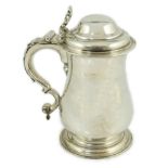 A late George II silver baluster tankard, by Thomas Whipham & Charles Wright, with domed cover,