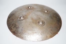 A 19th century Ottoman Empire circular metal shield, 41cm diameter