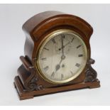 A 19th century mahogany mantel clock, 26.5cm high