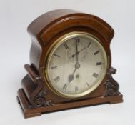 A 19th century mahogany mantel clock, 26.5cm high