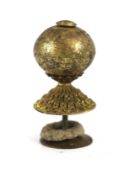 A Chinese gilt metal Mandarin hat finial, late Qing dynasty, 6.8 cm high