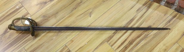 A 19th century French cavalry sword, 109cm long