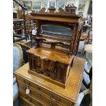 A late Victorian miniature mahogany mirror-back sideboard, width 48cm, depth 17cm, height 74cm