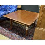 A mid century Danish Trioh square teak coffee table, width 75cm, height 42cm