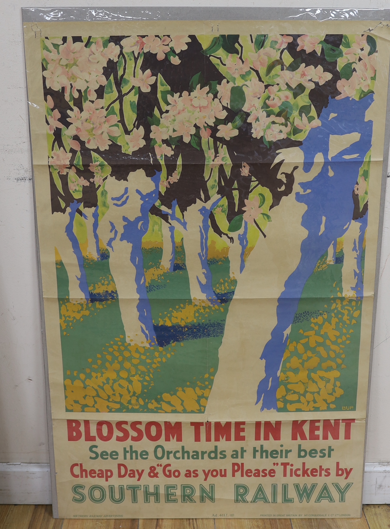 BUP, lithographic poster for Southern Railways, 'Blossom Time in Kent', printed by McCorquodale & - Image 2 of 2