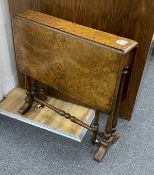 A Victorian burr walnut Sutherland table, width 60cm, height 59cm