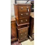 A pair of Victorian style mahogany square bedside chests, width 39cm, height 66cm