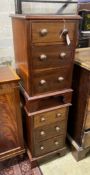 A pair of Victorian style mahogany square bedside chests, width 39cm, height 66cm