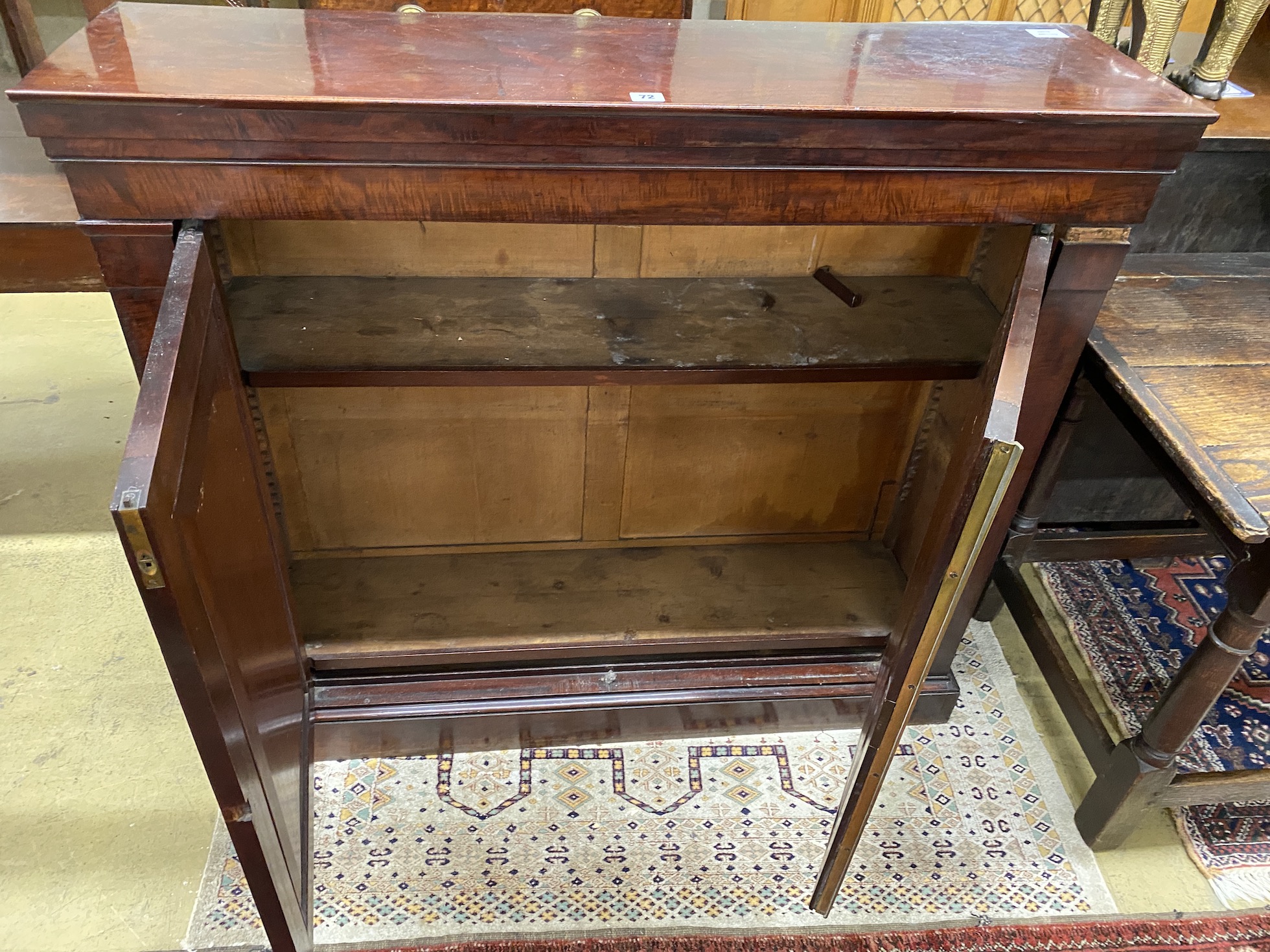 A Victorian mahogany side cabinet, width 114cm, depth 31cm, height 100cm - Image 2 of 2