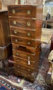 A pair of reproduction military style brass mounted yew bedside chests, width 42cm, depth 31cm,