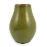 A Chinese tea dust glazed pear-shaped vase, 14cm high