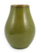 A Chinese tea dust glazed pear-shaped vase, 14cm high