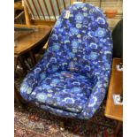 A Greaves and Thomas mid century upholstered egg chair, width 70cm, height 94cm