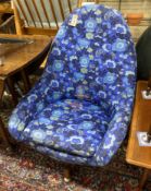 A Greaves and Thomas mid century upholstered egg chair, width 70cm, height 94cm