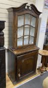 A late 18th / early 19th century Flemish Provincial glazed oak side cabinet, width 81cm, depth 46cm,