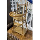 An early 20th century French metamorphic child's high chair, height 82cm