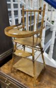 An early 20th century French metamorphic child's high chair, height 82cm