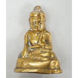 A small cast brass buddha, 8.5cm high