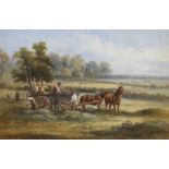 Henry Earp Snr. (1831-1914), watercolour, 'Harvesting in Sussex', signed and dated 1884, 48 x 74cm