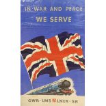 Reginald Mayes (1901-1992), lithographic poster, 'In War and Peace, we serve', No 573 printed for