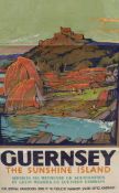 Walter Ernest Spradbery (1889-1969), lithographic railway poster, 'Guernsey - The Sunshine