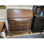 A large Spanish hardwood bureau, width 110cm, depth 48cm, height 132cm