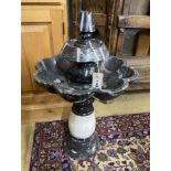 A small marble and fossil fountain, height 65cm